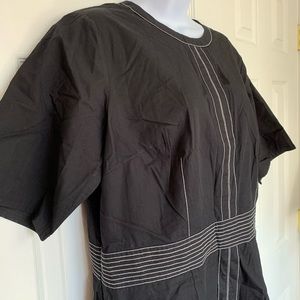 Black Trapunto-Stitched Shift Dress